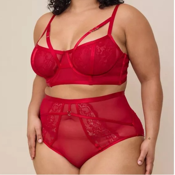 Torrid Lace High Waist Cheeky Panty With Open Bum - Picture 4 of 8